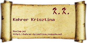 Kehrer Krisztina névjegykártya